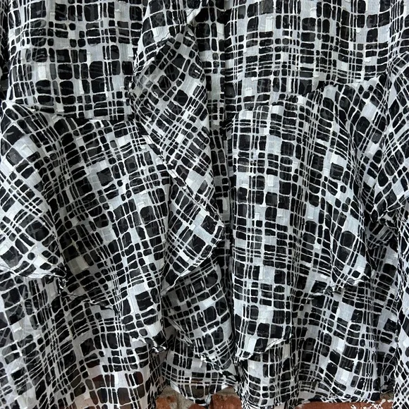 Chico’s Sheer Ruffled Neckline Blouse Size 3/XL - Picture 7 of 7